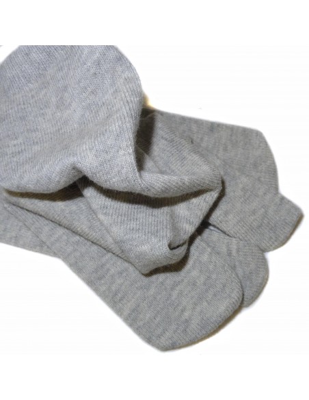 Chaussettes japonaises Tabi mi-mollet grises - Du 39 au 43. Chaussettes à orteils séparés.