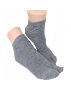 Chaussettes japonaises tabi grises haut de cheville - Du 43 au 46. Chaussettes à orteils séparés pour tongs. 2