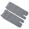 Chaussettes japonaises Tabi grises - Du 39 au 43. Chaussettes à orteils séparés.