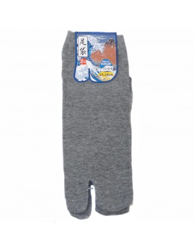 Tabi socks Size 39 to 43 - Solid grey color. Split toes flip flop socks