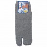 Tabi socks Size 39 to 43 - Solid grey color. Split toes flip flop socks
