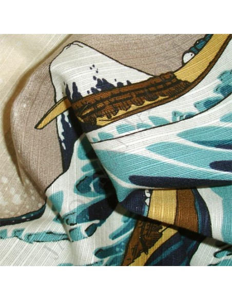 Furoshiki 70x70 beige - Hokusaï's Great Wave Furoshiki 70x70 beige - Hokusaï's Great Wave