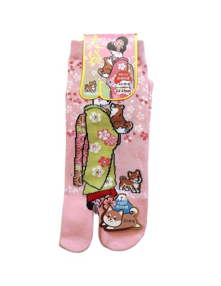 Chaussettes japonaises Tabi - Du 35 au 39  Motifs de Maiko et Shiba