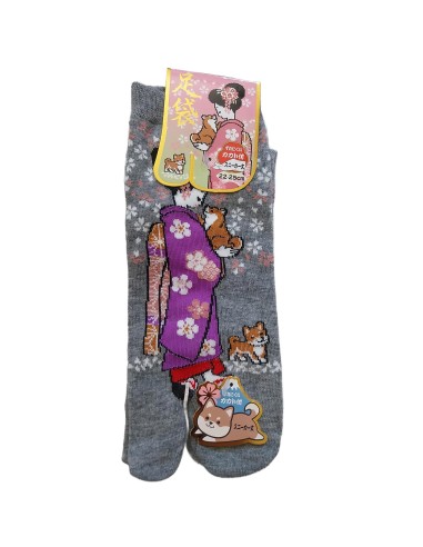 Chaussettes japonaises Tabi - Du 35 au 39  Motifs de Maiko et Shiba