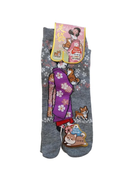 Chaussettes japonaises Tabi - Du 35 au 39  Motifs de Maiko et Shiba