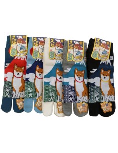 Chaussettes tabi - Pointure 39 à 43 - Motifs de Fuji et Shiba