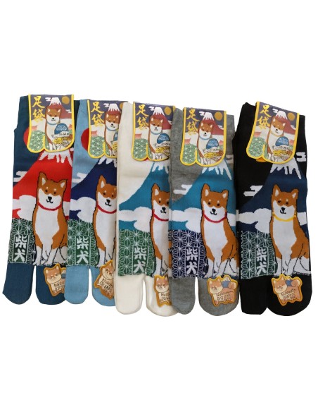 Tabi socks Size 39 to 43 - Fuji and Shiba Inu print